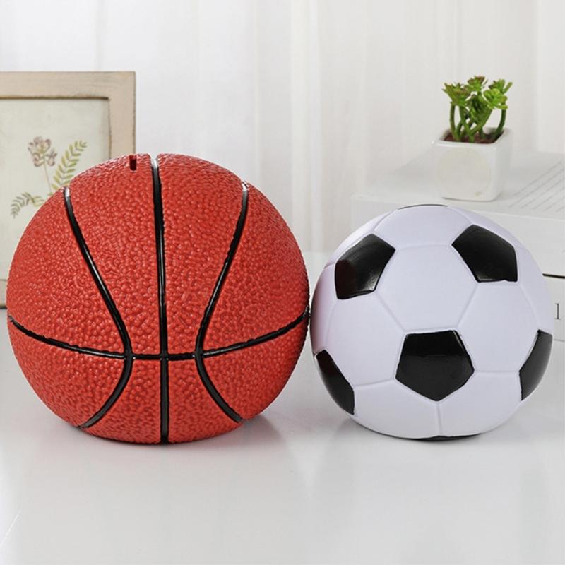 Creative Basketball/Soccer Coin Saving Jar Sports Themed Piggy Banks Fashionable Money Organizer Desktops Decorations