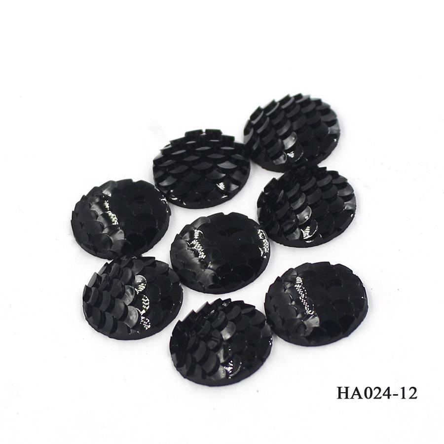 16MM DIY Jewelry Flat Resin Rhinestones: Round Fish Scale AB Color Patches