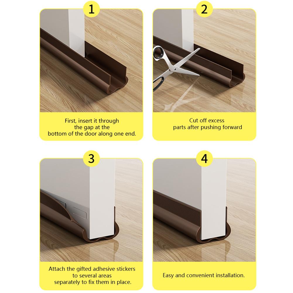PVC Flexible Door Bottom Sealing Strip Under Door Draft Stopper Wind Noise Reduction Blocker  Weatherstrip With Adhesive Backing
