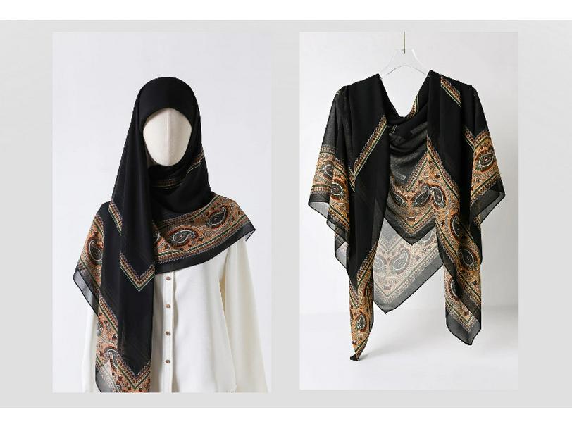 Damenmode 130x130 Seidenähnlicher Gaze Quadratischer Schal Stola - High-End, Leichtgewicht, Langer Schal