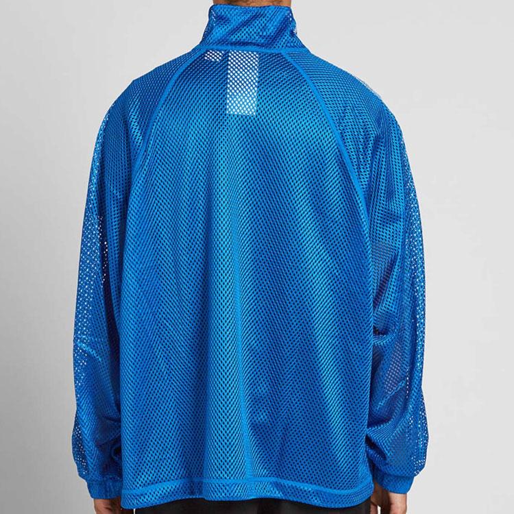 Adidas Originals X Alexander Wang Logo Patch Zip Retro Sports Stand Collar Jacket Men Jacket Blue CV5288
