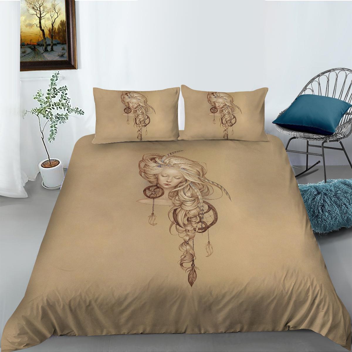 

Постельное белье с принтом «Ловец снов», романтический комплект пододеяльников, комплект домашнего постельного белья из полиэстера для женщин и девочек, комплект двуспальной кровати EU Single 135x200cm