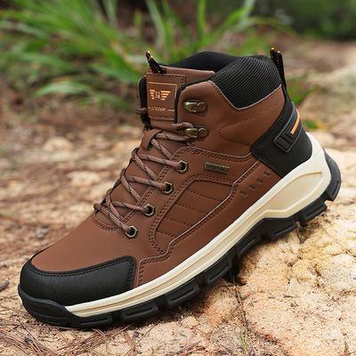High-Top Outdoor Wander- und Bergschuhe, Verschleißfeste und Rutschfeste High-Top-Stiefel, Herren Freizeit-Wanderschuhe