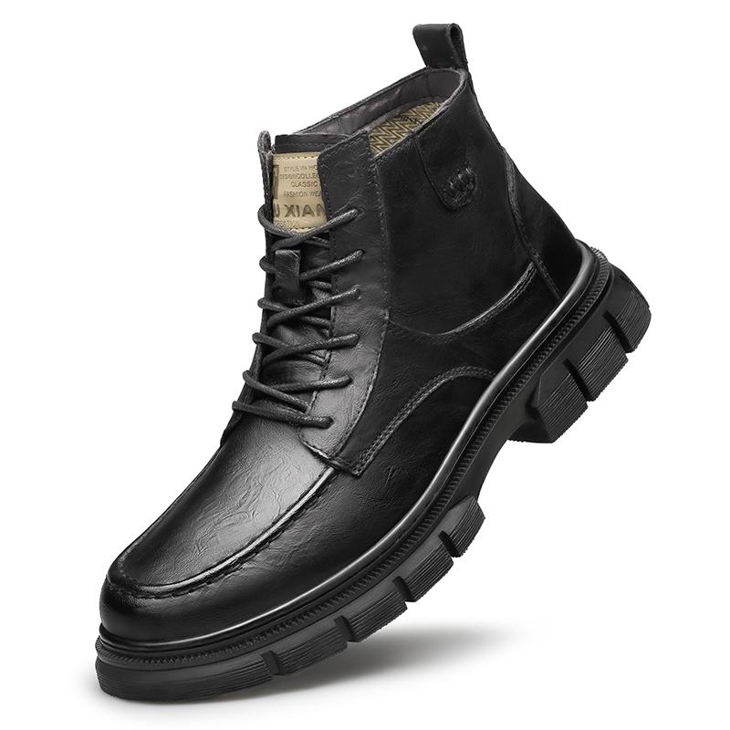 

Мода Улица 2024 Новая Мода Зимние Ботильоны Натуральная Кожа Мужские Ботинки На Шнуровке Ботинки Пустынные Удобные Теплые Меховые Ботинки Ручной Работы 46 чёрный