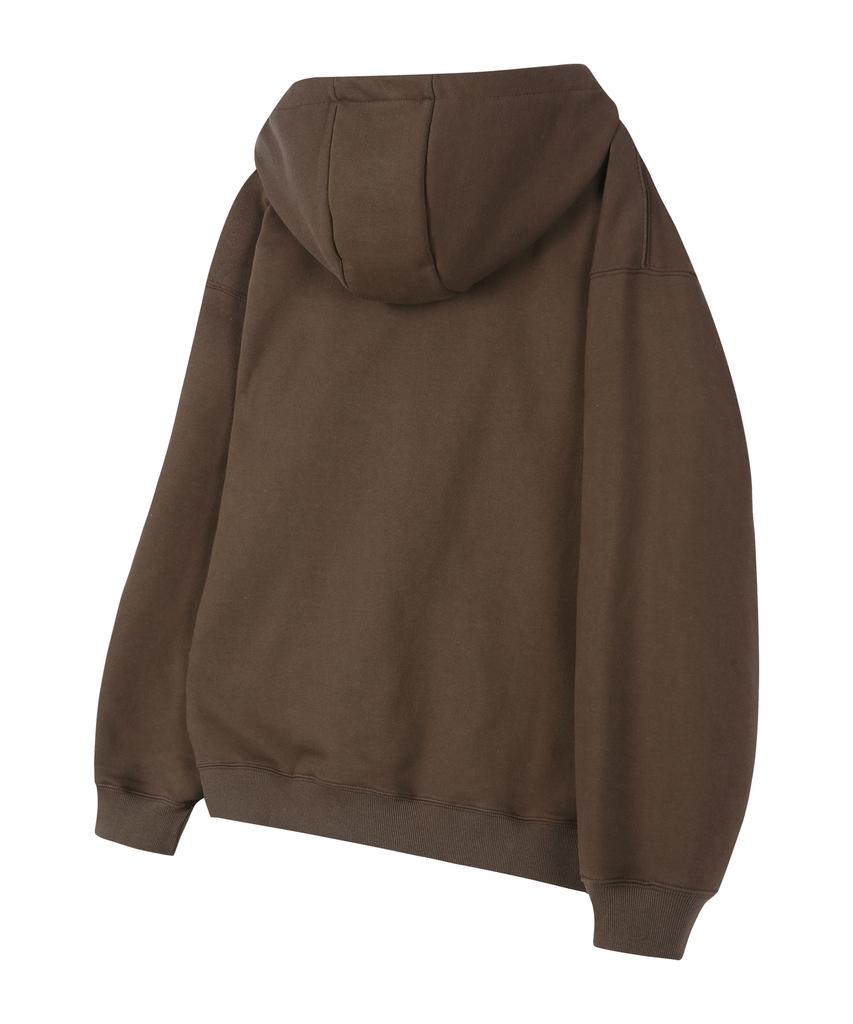 Gainsboro 2Way Signature 1 Zip-Up Hoodie_Brown