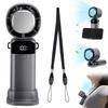 Portable ice compress fan 5-Speed Turbo Cooling 3 in 1 Handheld/Neck/Desk Fan USB Rechargeable Phone Holder & Makeup Fan 45dB