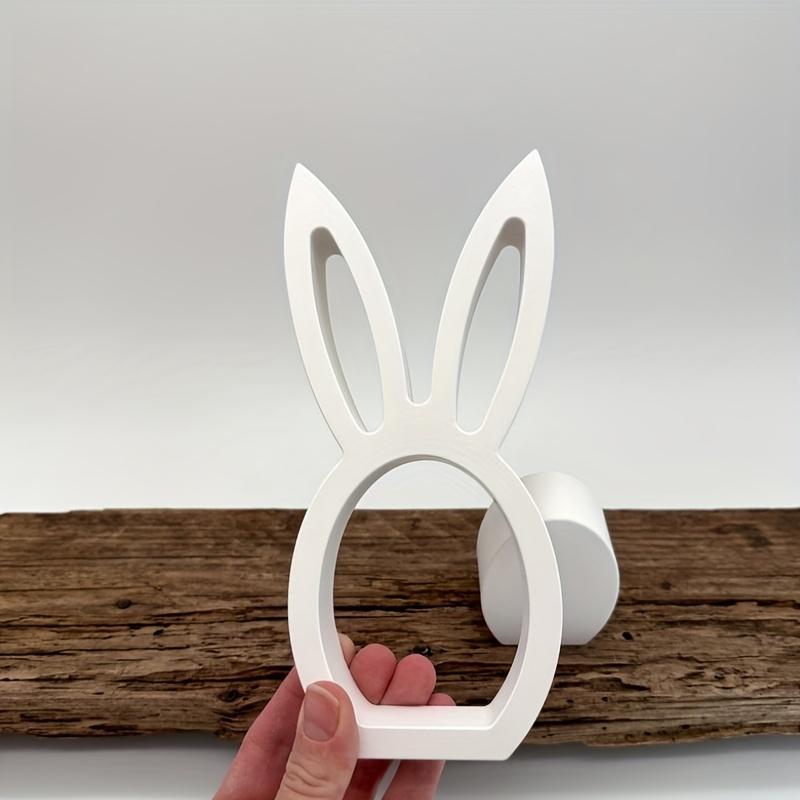 1PC Silicone Easter Rabbit Mold, DIY Gypsum Concrete Hollow Rabbit Silicone Resin Mold for Casting