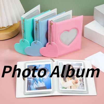 3-inch Photo Album Album Love Hollow Photocard Holder with Heart Pendant Cards Collect Book Album