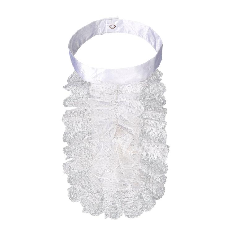 Victorian Styles Detachable Jabot Collar Ruffled Lace False Collar Neckwear for Halloween and Themed Party Costumes