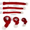 1Pcs Red Knit Dog Scarf with Pompom Neck Warmer Knitted Bandana Christmas Festival Party Pet Puppy Cat Decor Accessory