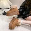 Winter Klobige Plateau Damen Pelz Schneestiefel Warmhalten Dicke Sohle Warme Kurze Stiefeletten Schuhe Zapatos Mujer