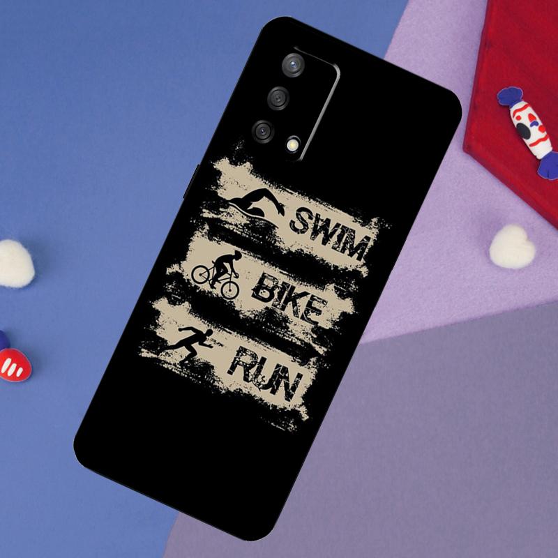 Triathlon Tri Life Swim Bike Run Case For Oppo A60 A80 A40 A6 A5 Pro A15 A16 A17 A57 A94 A74 A54 A76 A96 A18 A38 A58 A78 A98