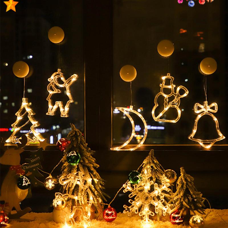 15PCS Christmas String Lights LED String Lights Suction Cup String Lights Showcase Window Decoration Festive Decoration Lights
