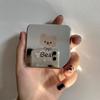 1Pc Silver Bear Contact Lens Case Cosmetic Case Portable Water Box Simple Contact Lens Companion Box Storage Box Accessories