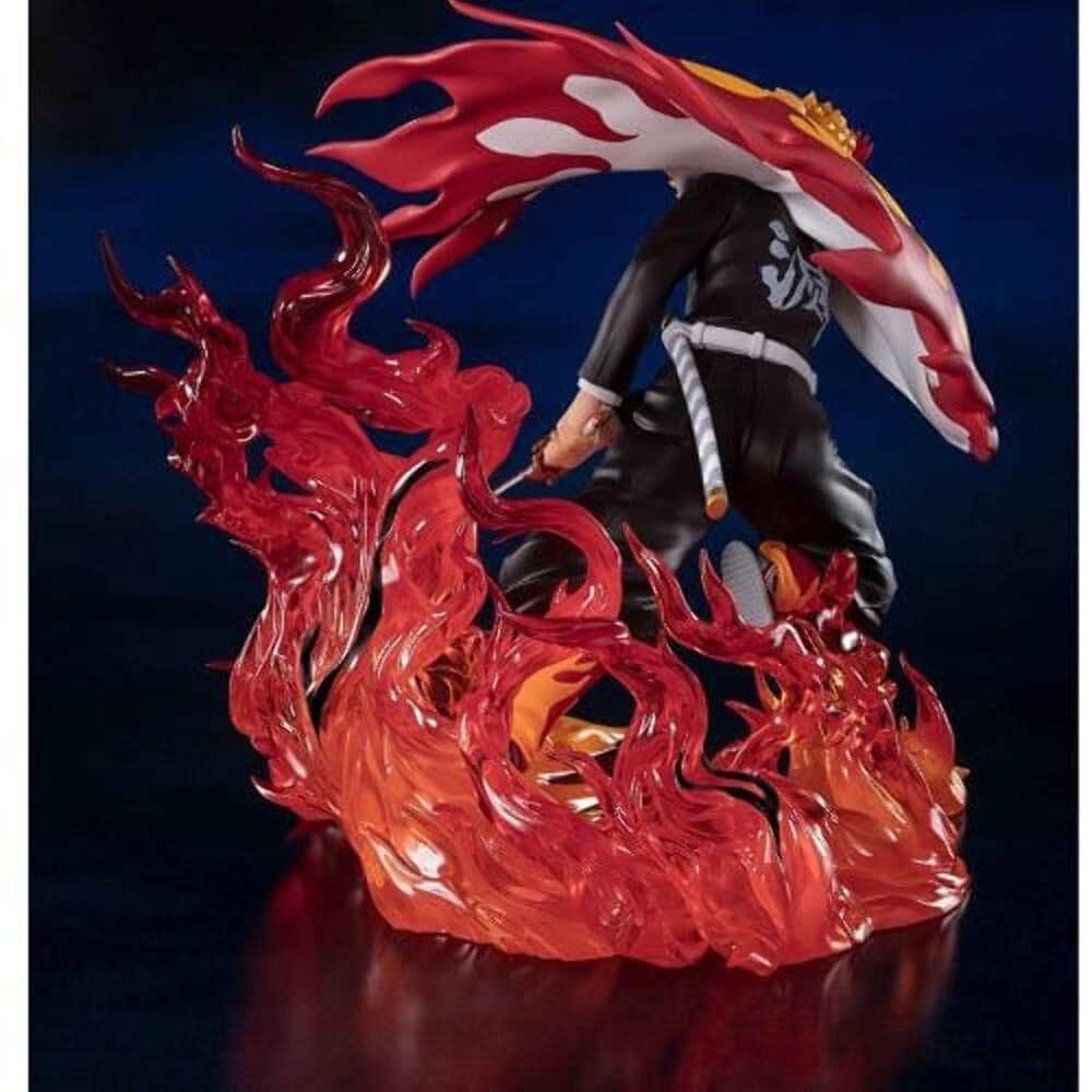 TAMASHII NATIONS Figuarts ZERO Demon Slayer: Kimetsu No Yaiba Rengoku Kyojuro Flame Pillar, Approximately 150mm, Pre-painted PVC/ABS Figure