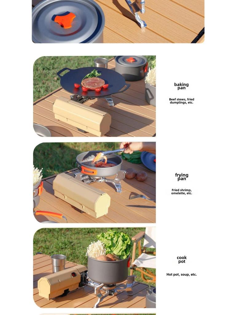 Portable Foldable Windproof Gas Camping Stove with Magnetic Ignition