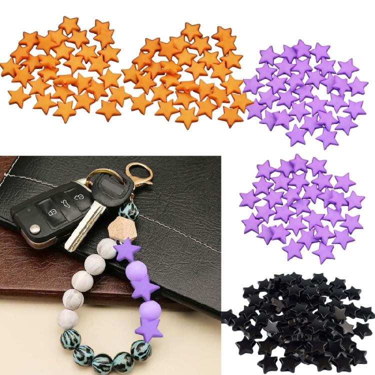 300 Pieces Halloween Themed Acrylic Star Shaped Bead Jewelry Making Accessories Necklace and Bracelet Components