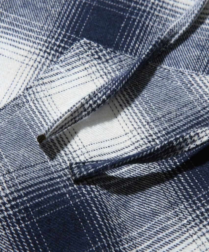 Dimiteulibeullaeg Double Knee Tartan Check Hoodie_Navy