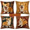 Vintage Corgi Hund Dekorative Kissenbezüge Muster Kissenbezug Geeignet für Sofa Schlafzimmer Auto Kissenbezug