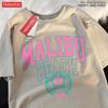 Malibu Beach Simple Letter Printing Print Men Women Top Fashion T Shirt Cotton Loose T-Shirt Casual O-Neck Clothes Oversize Top