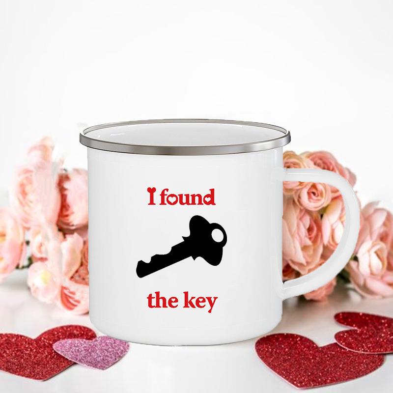 Frau/Herr Richtig Druck Paar Tassen Kreative Kaffeetasse Getränk Dessert Frühstück Milchbecher Emailletassen Henkel Trinkgeschirr Valentinstagsgeschenk