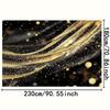 Elegant golden and black glittering starry sky background curtain - Party and birthday photography backdrop fabric