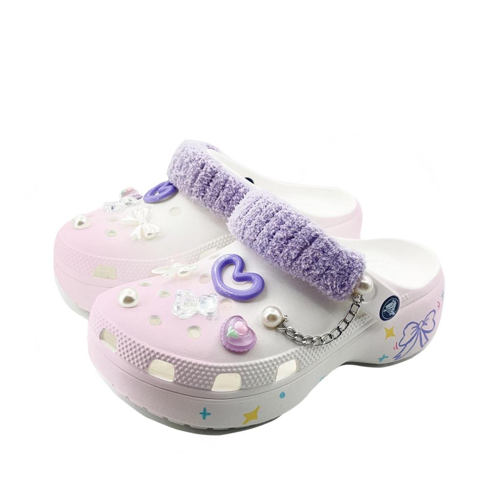 Crocs Classic Platform Clog EVA Fashion Trend Comfortable Personality Simple Commuter Hole Shoes Unisex Pink