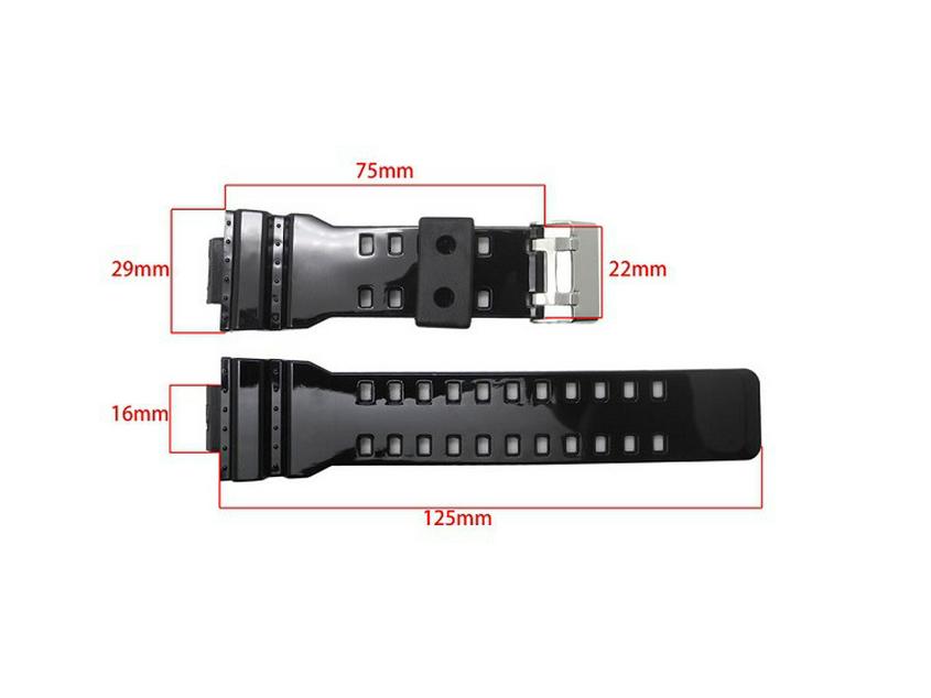 Western Europe Silicone Watch Band for GA100/110/120/GA300 - Black Gold