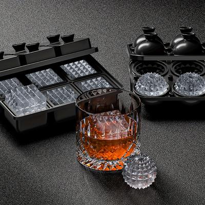 Easy-Release Silicone Ice Cube Tray with Funnel - Stackable Leakproof Design for Whiskey & Drinks - Perfect for Parties & Home