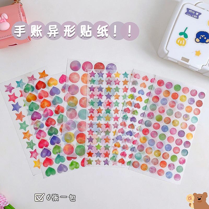6sheets Paper Sticker Hand Account Elementary Creative Cartoon Sticker Hand Account Stationery Student School Student Kawaii