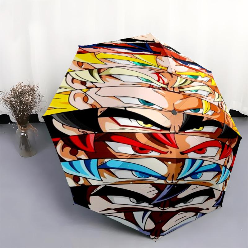 Goku Dragon Power Legacy Folding Umbrella Umbrella Suitable For All Seasons Three Folds Light Umbrella