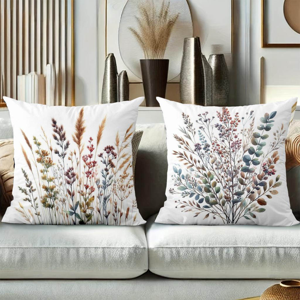 Floral Patterned Cushion Covers For Home Decor Polyester Pillowcase, Sofa Decorative Cushion Cov Headboard Pillow