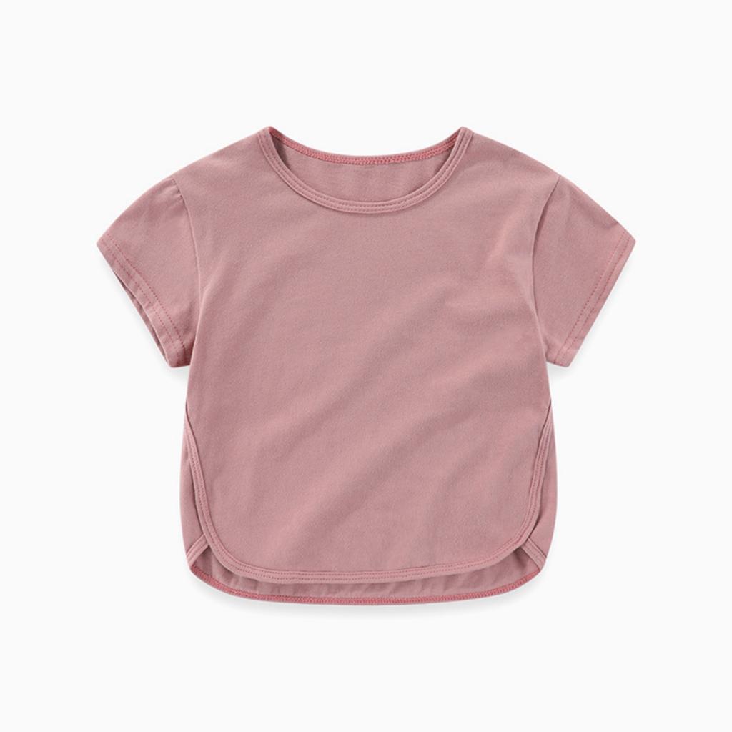 Summer Children's Fashionable Loose Cotton Short Sleeved T-shirt Candy Colored Top