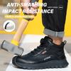 Waterproof Men Safety Shoes Rotating Button Labor Protection Shoes Leather Men's Work Boots with Steel Toe Protective Boots