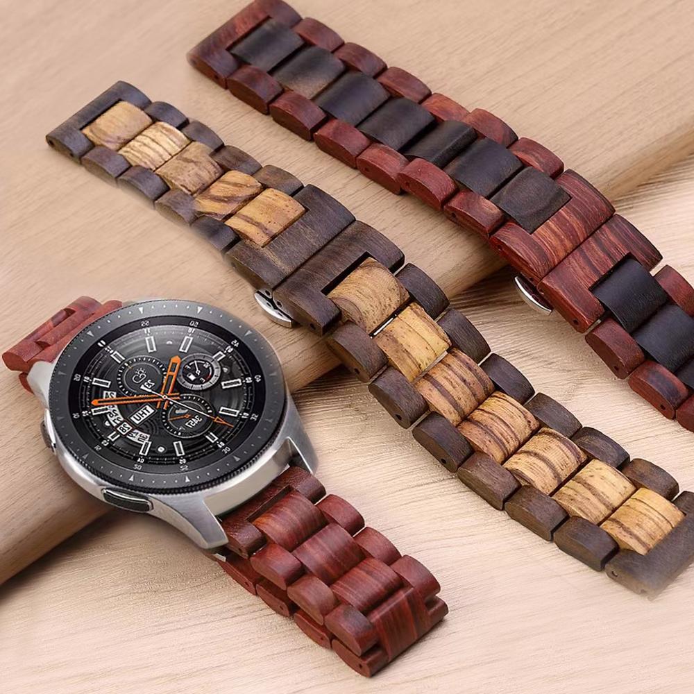 20mm 22mm Band for Samsung galaxy watch 7 6 5 4 40mm 44mm S2 for Huawei Watch GT5 Pro GT4 46mm amazfit BIP Wooden Watch Bracelet