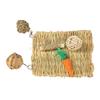 Hamster Chew Toy Set Relieve Boredom Teeth Grinding Rabbit Grass Mat Ball Chewing Toy for Guinea Pig Parrot