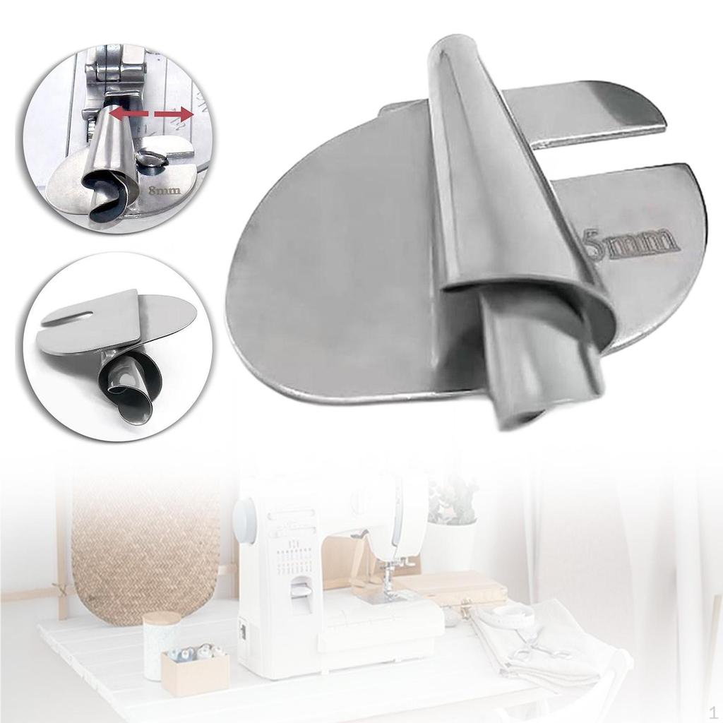 Hemmer Foot for Sewing Machines, Folder Binder, Edge Hem Guide, Portable Rolled