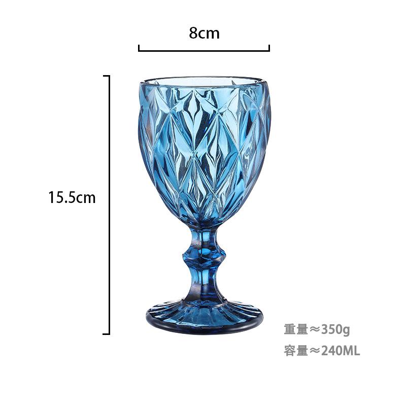 European relief red wine glass stained glass beverage cup thickened juice milk cup wedding goblet