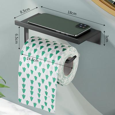 Mensola porta carta igienica in lega di alluminio con vassoio Accessori per il bagno Cucina Appeso a parete Punzonatura Porta rotolo di carta igienica