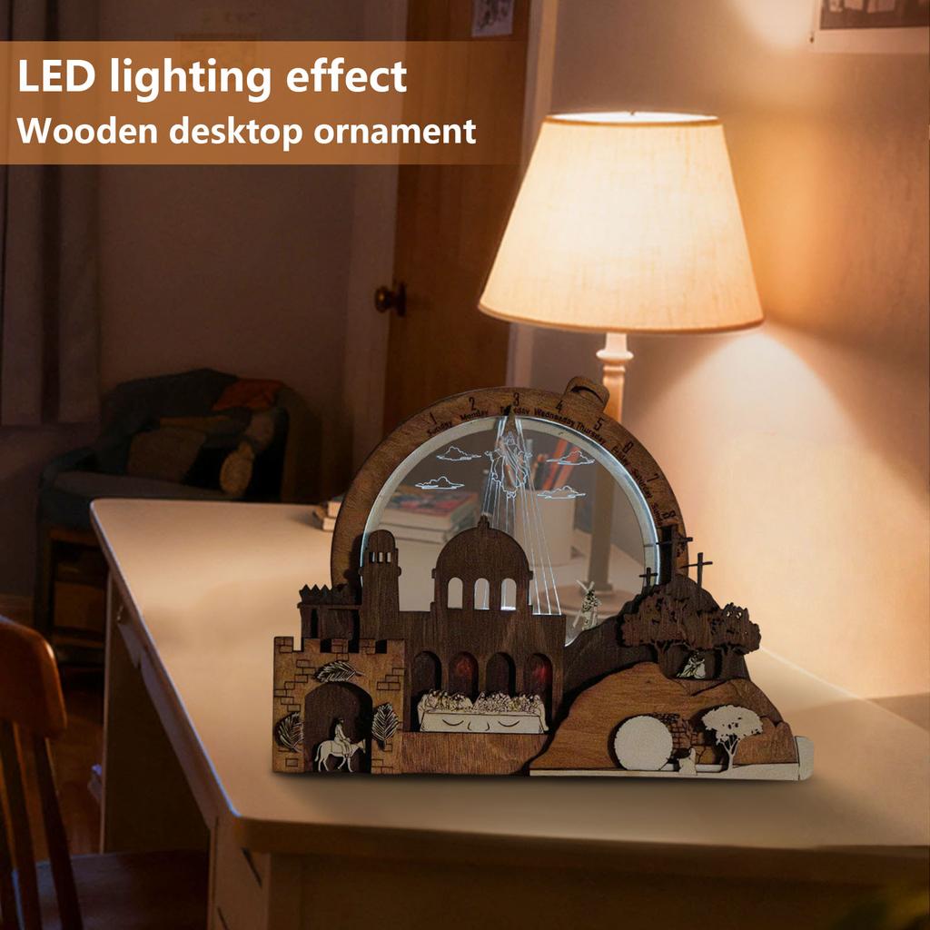 Wooden Desktop Ornaments With Lighting Effects