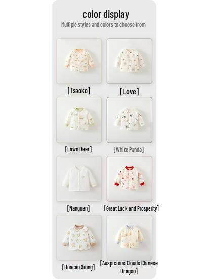 Class A Pure Cotton Baby Top - Warm, Boneless, Unisex Newborn Home Wear