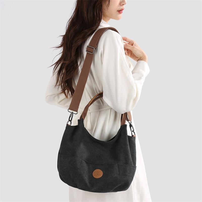 Canvas Shoulder Bag Large Capacity Tote Bag Women's Commuter Underarm Bag