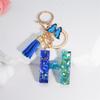 26 English Alphabet Letter Tassels Keychain Crystal Acrylic Butterfly Pendent Key Chain Women Gift Fashion Jewelry Accessories