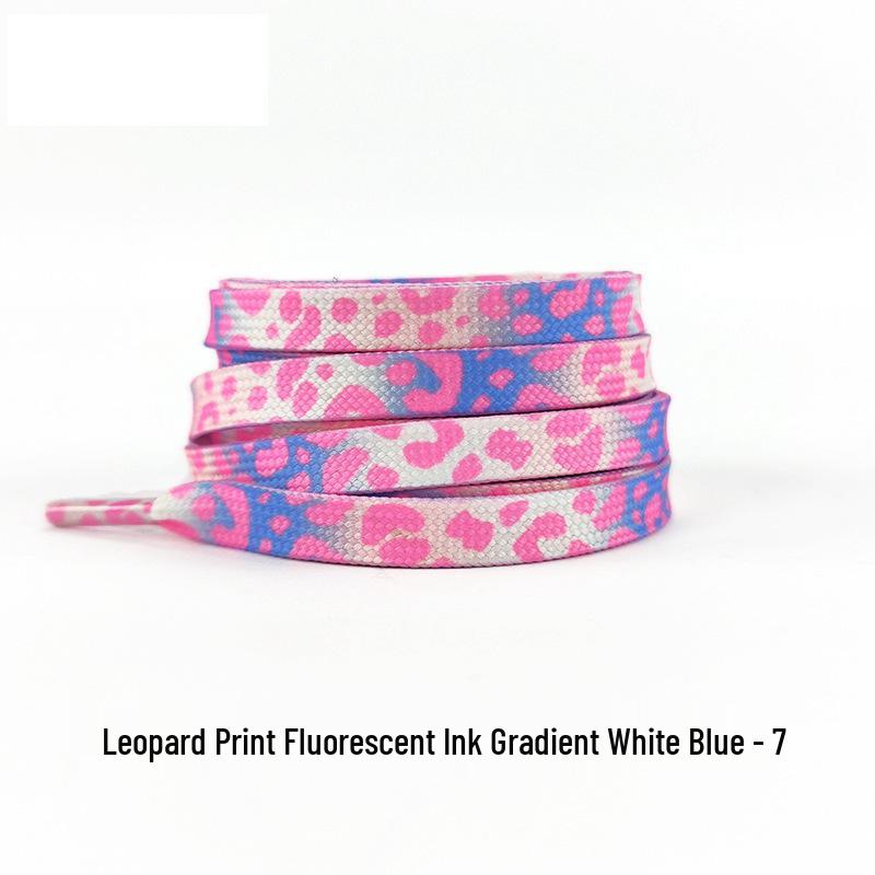 Fluorescent Leopard Tie-Dye Shoelaces for AJ1, AF1, Canvas Unisex Shoes