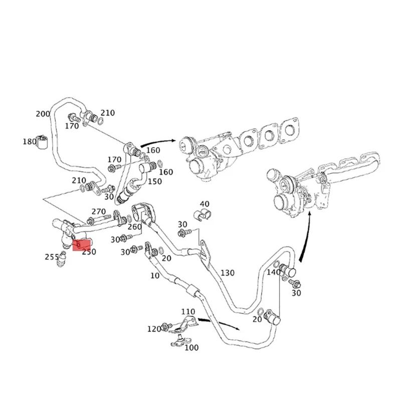 Car Coolant Water Pipe for SL63 AMG R231 M157 E63 ML63 1572000151 1572000051 A1572000151 A1572000051 Coolant Water Hose