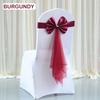30/20/10PCS Chair Sashes Stretch Spandex Chair Bow Knot Bands With Butterfly Organza Ribbon Wedding Banquet Fair Meeting Decor