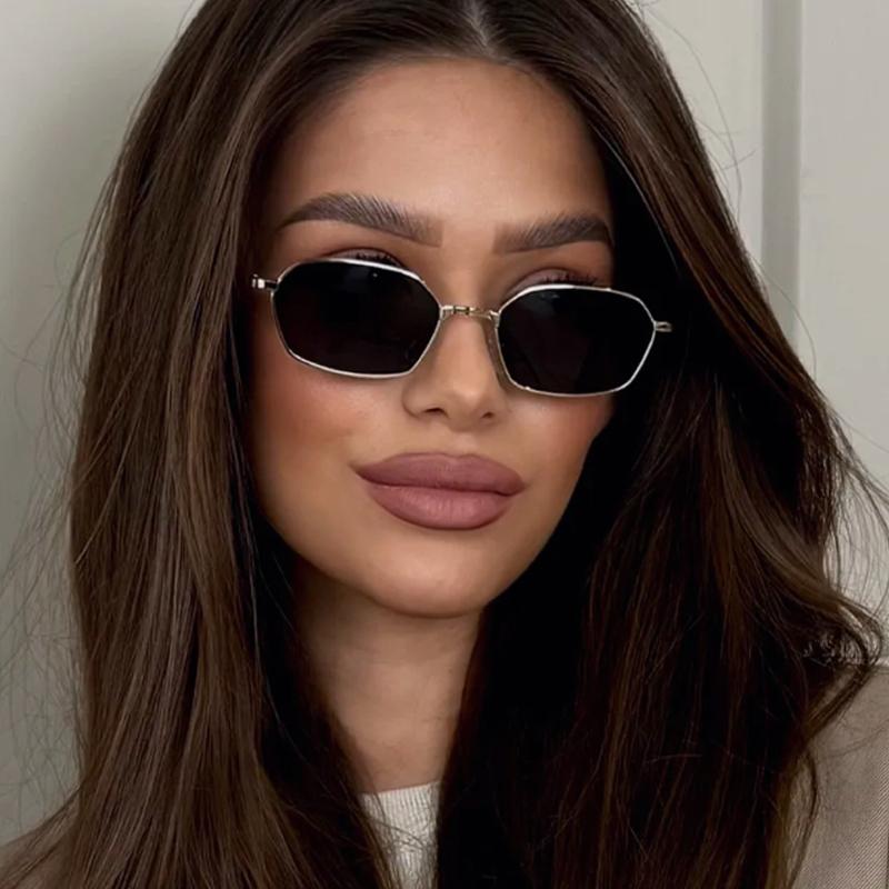 Protective Glasses 3pcs Fashion Metal Square Sunglasses Women Small Feame Punk Design Eyeglasses Colorful Lens Glasses UV400