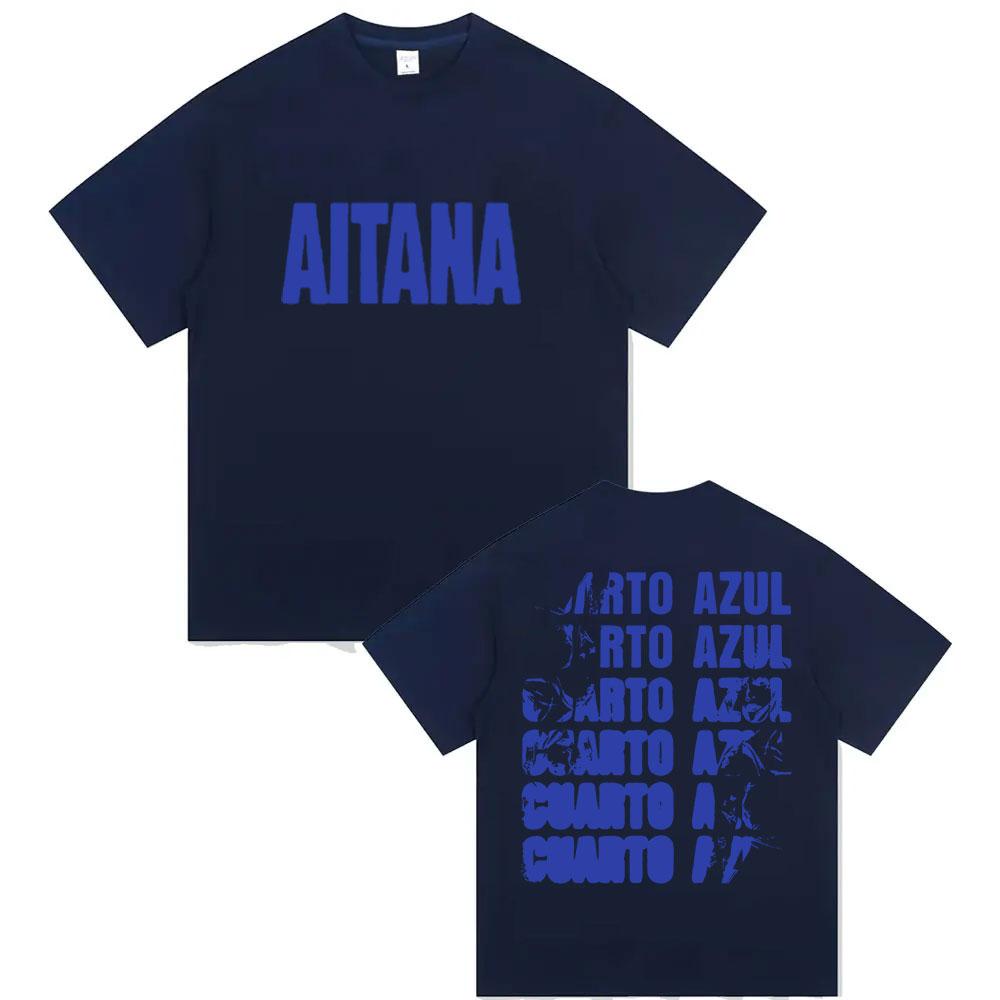 Singer Aitana Cuarto Azul Tour Print T Shirt Unisex Women Hip Hop Fans Clothing Short Sleeve Tshirts Tops Cotton Tshirt
