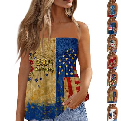 Sommer Schlauchtops für Damen, Niedliches Sexy Off-Shoulder Print Ärmelloses T-Shirt