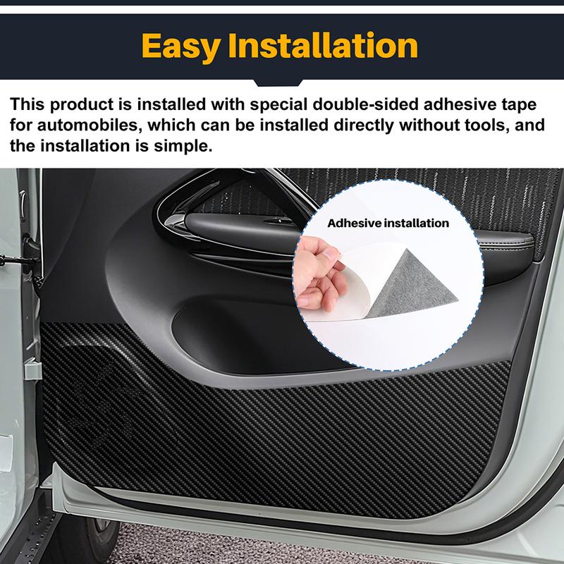 For Leapmotor T03     2024 2025 Door Anti-kick Pad Car Leather Carbon Mat Trim Accessories LHD RHD